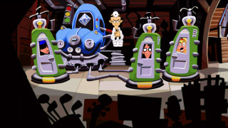 Cartoon train station car man - a woman in a dress free wallpaper