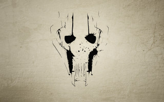 Black white skull wall grungy - war free wallpaper