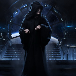 Man hooded robe dark room - matte painting free wallpaper