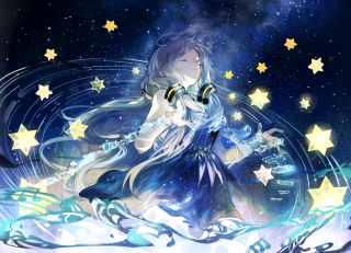 Girl dress stars blue sky - a blue sky background free wallpaper