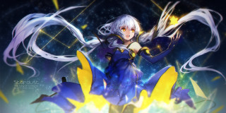 White hair blue eyes star - tail free wallpaper