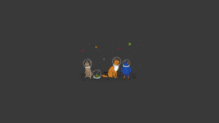 Cats group black background confetti - the top free wallpaper