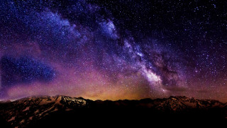 Night sky stars mountain range 13 - star and a mountain range in the background free wallpaper