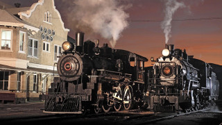 Train traveling tracks building street - track next free wallpaper