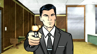 Man suit gun hallway wooden - a man in a suit holding free wallpaper