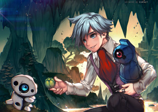 Boy backpack stuffedanimal forest glowingstar - a boy free wallpaper