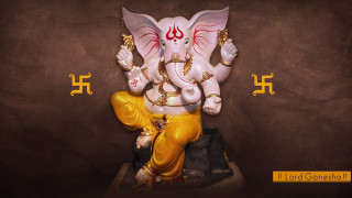 Ganesh statue rock gold border - figurine free wallpaper
