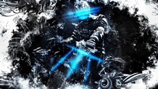Futuristic man sword cyberpunk electricity - cybernetic free wallpaper