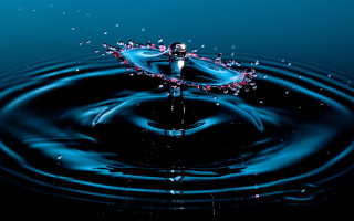 Blue liquid droplet water black - the water free wallpaper