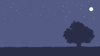 Tree bird night sky stars - atey ghailan free wallpaper