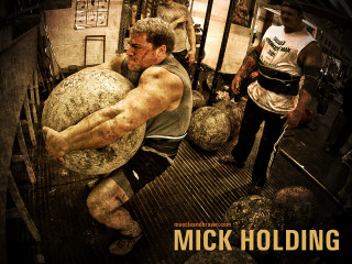 Man holding stone ball gym - other man free wallpaper