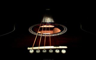 Guitar frets strings closeup dark 3 - the dark free wallpaper