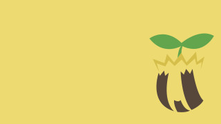 Green leaf plant yellow background - crown free wallpaper