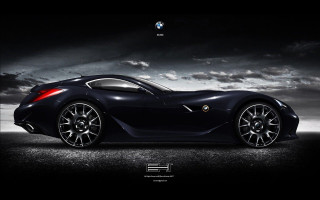 Black sports car red taillight - the dark sky free wallpaper