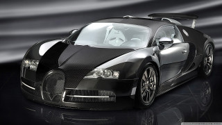 Black bugatti car black background - the front of it free wallpaper