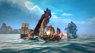 Ships ocean dragon group floating - a group of ships free wallpaper