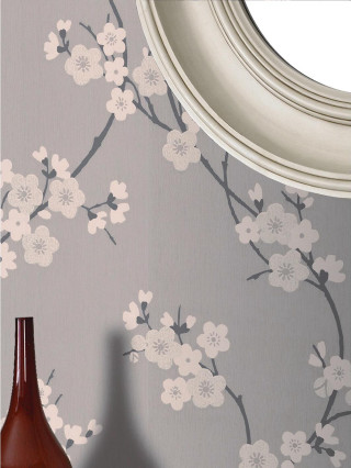 Vase wall flower pattern mirror - feature free wallpaper