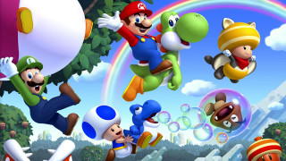 Mario luigi flying bubbles rainbows - chris labrooy free wallpaper