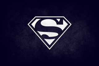 Superman logo white outline night - heroic free wallpaper