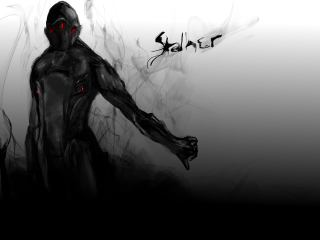 Red eyed man in smoke - a black body free wallpaper