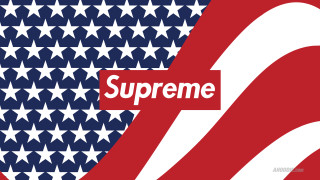 Red white blue stars banner - supreme free wallpaper