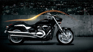 Black motorcycle city skyline red - a black motorcycle free wallpaper