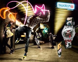 Man skateboard trick subway station - graffiti art free wallpaper