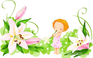 Little girl flower toothbrush pink - a little girl free wallpaper