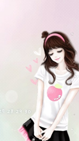 Girl pinkheadband whiteapple blackpurse anime - a girl free wallpaper