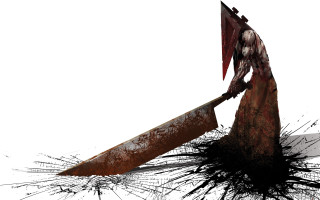 Bloody knife black debris white - game art free wallpaper