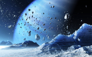 Rocks snow space blue planet - a group of rocks free wallpaper