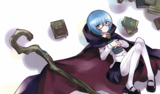 Blue haired woman money flying - outfit free wallpaper