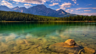 Lake mountain rock clouds matte - anthony s waters free wallpaper