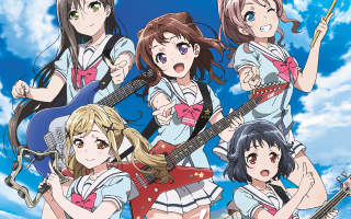 Girls guitars blue sky clouds - behind them free wallpaper