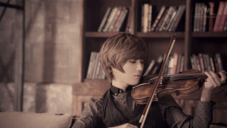 Young man violin library bookshelves - andor basch free wallpaper