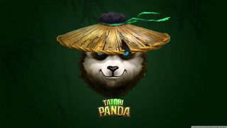 Panda bear bamboo hat green - head free wallpaper