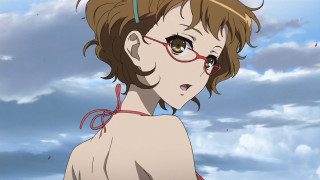 Woman glasses looking sky clouds - the background and a sky background free wallpaper