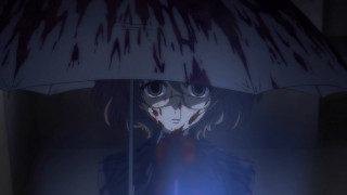 Woman umbrella dark room light - bloody free wallpaper