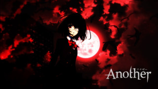 Girl full moon red background - full free wallpaper