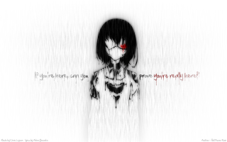 Girl red eyes white shirt - happy free wallpaper