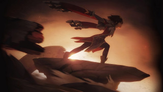 Sunset person sword rock background - bayard wu free wallpaper
