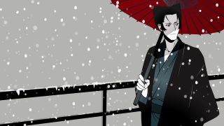 Man holding umbrella snow red - an umbrella in the snow free wallpaper