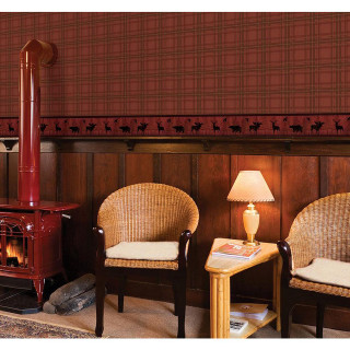 Arts and crafts room plaid - a lamp free wallpaper