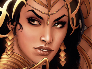 Gold headpiece black hair fantasy - a gold crown free wallpaper