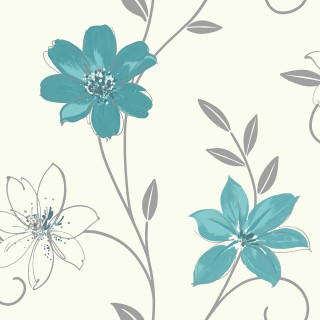 Blue flower butterfly daisy morning - swirl design free wallpaper