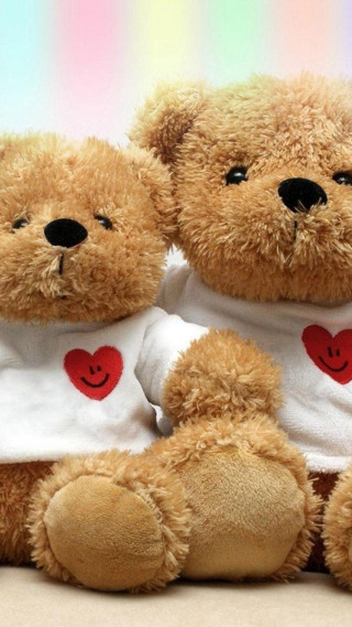 Teddy bears hearts shirts table - cheerful free wallpaper