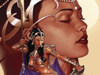 Woman sword headdress tattoo arm - fantasy art free wallpaper