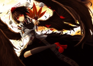 Woman sword bird shoulder adventure - a sword and a bird free wallpaper