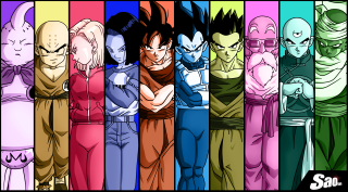 Cartoon characters colorful background group - cell free wallpaper