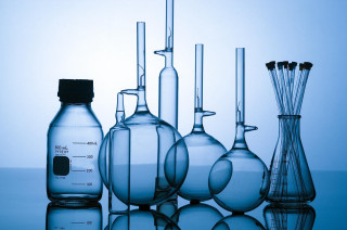 Glass bottles vases table blue - a black top free wallpaper